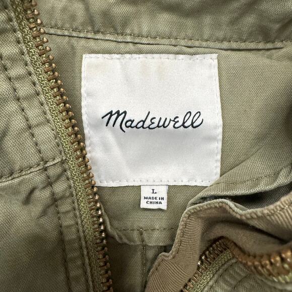 MADEWELL Fleet Jacket in Desert Olive Green Size Large #C3394 Utility Pocket Zip - Picture 6 of 10